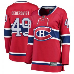 Women's Fanatics Branded Montreal Canadiens Filip Cederqvist Red Home Jersey - Breakaway