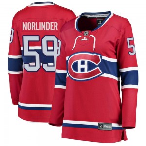 Women's Fanatics Branded Montreal Canadiens Mattias Norlinder Red Home Jersey - Breakaway