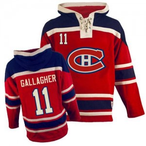 Youth Montreal Canadiens Brendan Gallagher Red Old Time Hockey Sawyer Hooded Sweatshirt - Premier