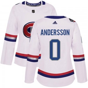 Women's Adidas Montreal Canadiens Lias Andersson White 2017 100 Classic Jersey - Authentic