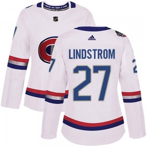 Women's Adidas Montreal Canadiens Gustav Lindstrom White 2017 100 Classic Jersey - Authentic