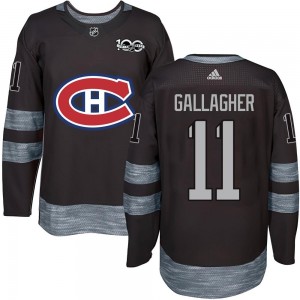 Men's Montreal Canadiens Brendan Gallagher Black 1917-2017 100th Anniversary Jersey - Authentic