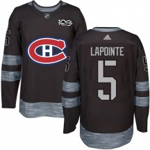 Men's Montreal Canadiens Guy Lapointe Black 1917-2017 100th Anniversary Jersey - Authentic