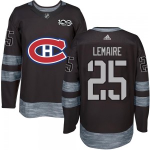 Men's Montreal Canadiens Jacques Lemaire Black 1917-2017 100th Anniversary Jersey - Authentic