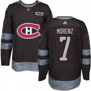 Men's Montreal Canadiens Howie Morenz Black 1917-2017 100th Anniversary Jersey - Authentic