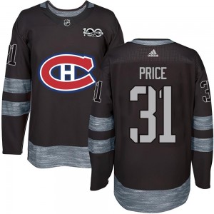 Men's Montreal Canadiens Carey Price Black 1917-2017 100th Anniversary Jersey - Authentic