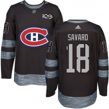 Men's Montreal Canadiens Serge Savard Black 1917-2017 100th Anniversary Jersey - Authentic