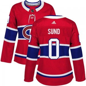Women's Adidas Montreal Canadiens Tony Sund Red Home Jersey - Authentic