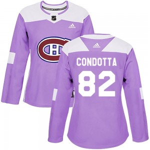 Women's Adidas Montreal Canadiens Lucas Condotta Purple Fights Cancer Practice Jersey - Authentic