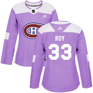 Women's Adidas Montreal Canadiens Patrick Roy Purple Fights Cancer Practice Jersey - Authentic