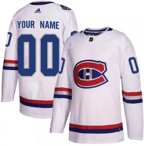 Men's Adidas Montreal Canadiens Custom White Custom 2017 100 Classic Jersey - Authentic