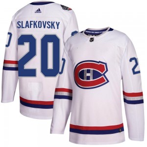 Youth Adidas Montreal Canadiens Juraj Slafkovsky White 2017 100 Classic Jersey - Authentic