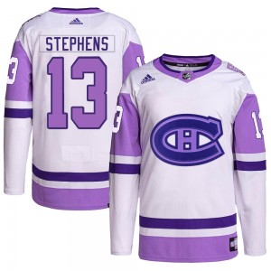 Youth Adidas Montreal Canadiens Mitchell Stephens White/Purple Hockey Fights Cancer Primegreen Jersey - Authentic
