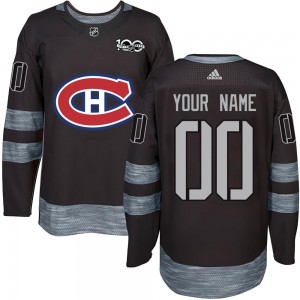 Youth Montreal Canadiens Custom Black Custom 1917-2017 100th Anniversary Jersey - Authentic
