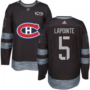 Youth Montreal Canadiens Guy Lapointe Black 1917-2017 100th Anniversary Jersey - Authentic