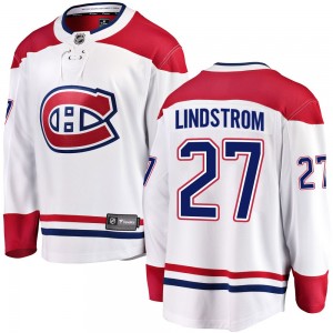 Youth Fanatics Branded Montreal Canadiens Gustav Lindstrom White Away Jersey - Breakaway