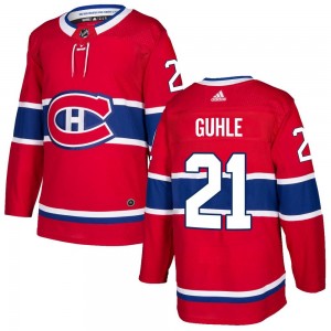 Men's Adidas Montreal Canadiens Kaiden Guhle Red Home Jersey - Authentic