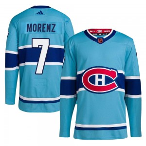 Men's Adidas Montreal Canadiens Howie Morenz Light Blue Reverse Retro 2.0 Jersey - Authentic