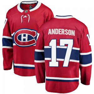 Youth Fanatics Branded Montreal Canadiens Josh Anderson Red Home Jersey - Breakaway