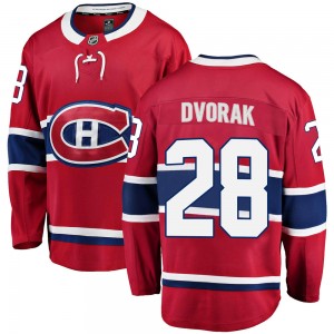 Youth Fanatics Branded Montreal Canadiens Christian Dvorak Red Home Jersey - Breakaway