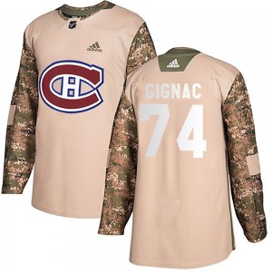 Men's Adidas Montreal Canadiens Brandon Gignac Camo Veterans Day Practice Jersey - Authentic