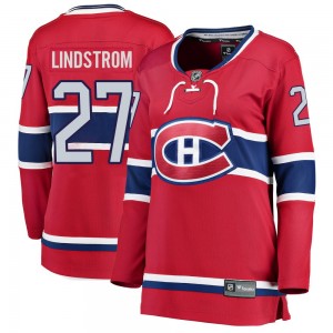 Women's Fanatics Branded Montreal Canadiens Gustav Lindstrom Red Home Jersey - Breakaway